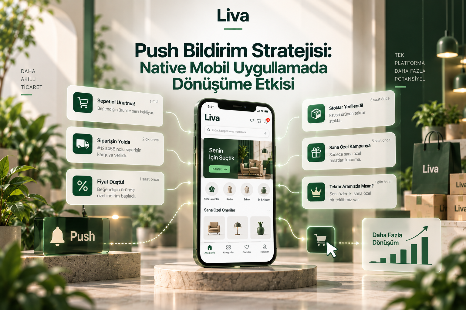Blog yazısı Push Bildirim Stratejisi: Mobil Uygulamalarda Dönüşümiçin resim