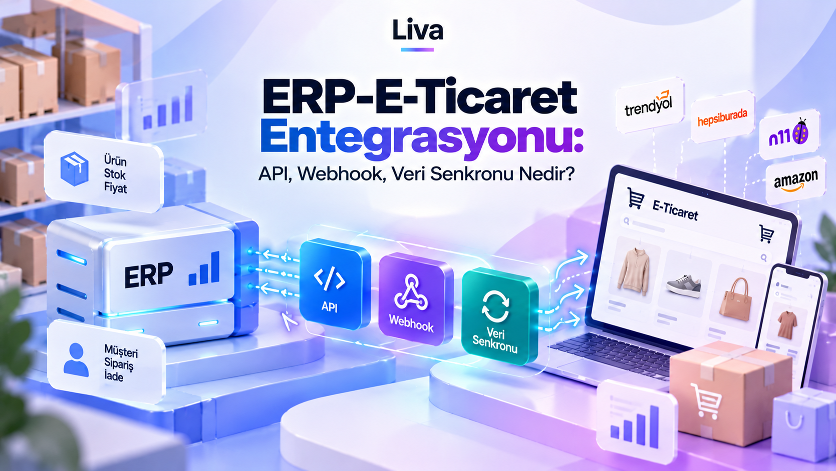 Blog yazısı ERP-E-Ticaret Entegrasyonu: API, Webhook, Veri Senkronuiçin resim